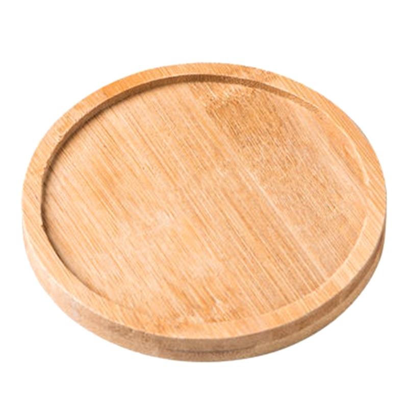 Bamboo Wood Serving Platter Oval Bamboo Serving Tray Flower Plant Succulent Tray for Dessert Biscuit Drainage Tray