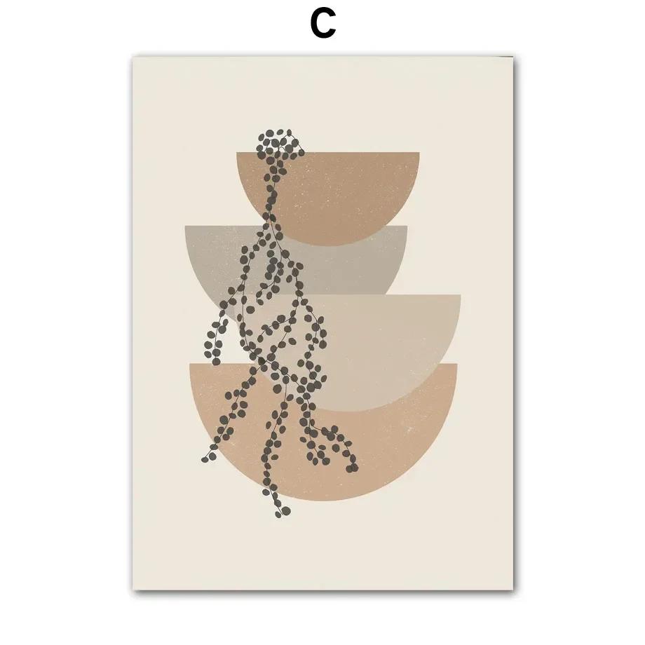 Boho Abstract Line Girl Geometric Color Block Wall Art Canvas Painting Nordic Posters Prints Wall Pictures for Living Room Decor