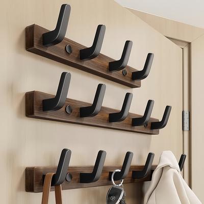 Walnut Beech Hook, No Punching In The Fitting Room, Hanger Behind The Door, Wall Hanging In The Entrance, Clothes Hat Hanger