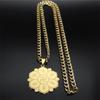 Buddhist Scripture Mantra Om Mani Padme Hum Necklace for Men Women Stainless Steel Gold Color Necklaces Jewelry Gifts N2665-1S05