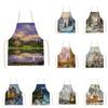 Kitchen Apron for Women Mountain Forest Scenery Adult Kids Cooking Apron Household Cleaning Supplies Pinafore Sleeveless Aprons