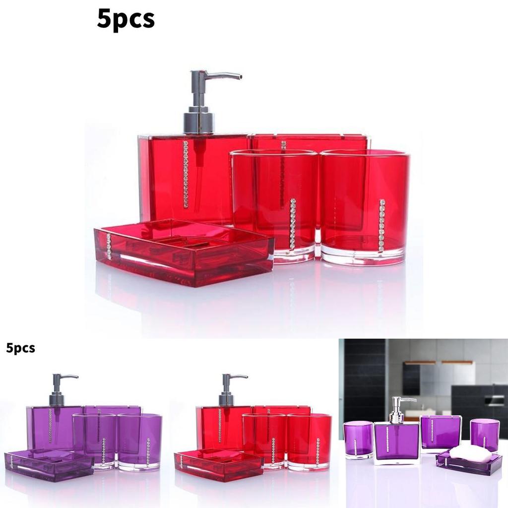 Minimalist Acrylic Bathroom Five Piece Set With Custom Logo For Home Use And Gift Ideas