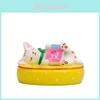 Cat Lying On A Cushion Reading A Book Resin Figurine For Home And Office Display