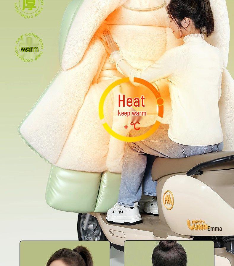 Thickened Velvet-Lined Electric Car & Motorcycle Winter Windshield Quilt: Waterproof & Cold-Proof.