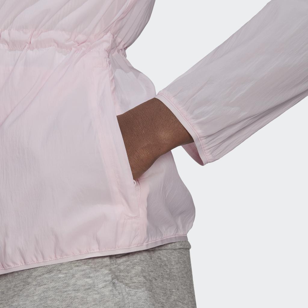 Adidas Chaqueta Cortavientos Ajustable con Estampado de Logotipo para Mujer Chaquetas para Mujer Rosa GQ0630