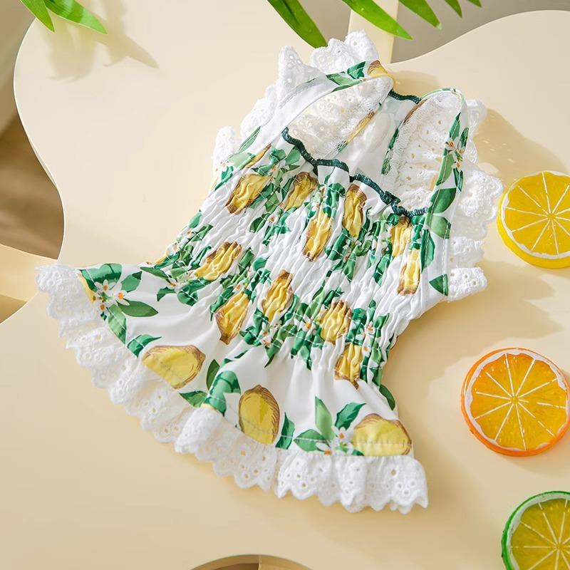 

Весенне-летняя одежда для щенков, тонкое дышащее платье-сарафан, кошка, маленькая собака, тедди, домашнее животное XL (recommended weight 11-7.5 kg)