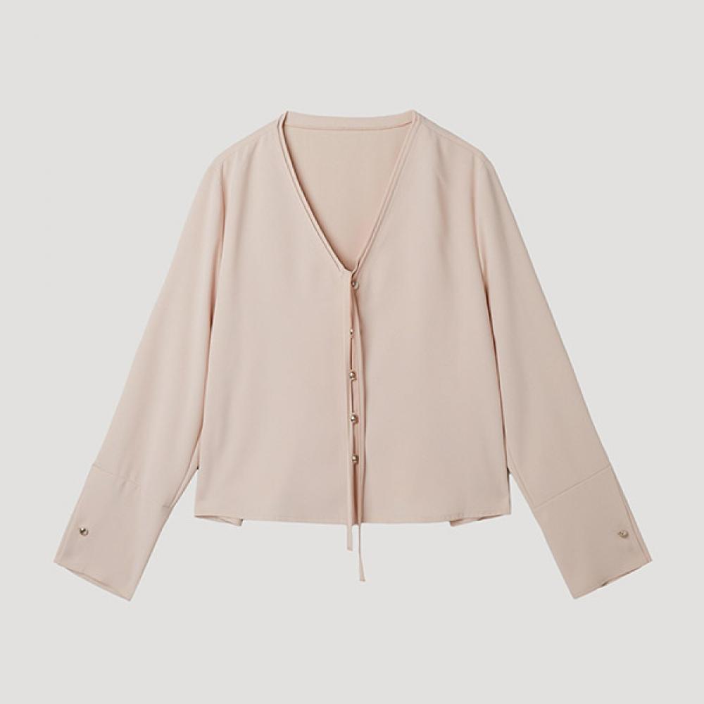 

[She S miSS] V Neck Tie blouSe SwwbLp11040 Lp light pink/77
