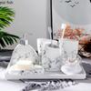 6/7pcs Set Gold Marble Ceramics Bathroom Accessories Set Soap Dispenser/Toothbrush Holder/Tumbler/Soap Dish Bathroom Products