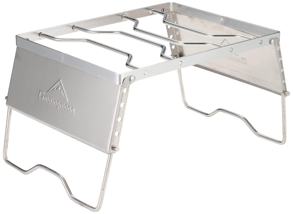 CAMPING MOON Cooktop Stand with Wind Shield, Storage Bag, 6 Height Adjustment, Trivet, Foldable Storage, 300mm, MS-1018