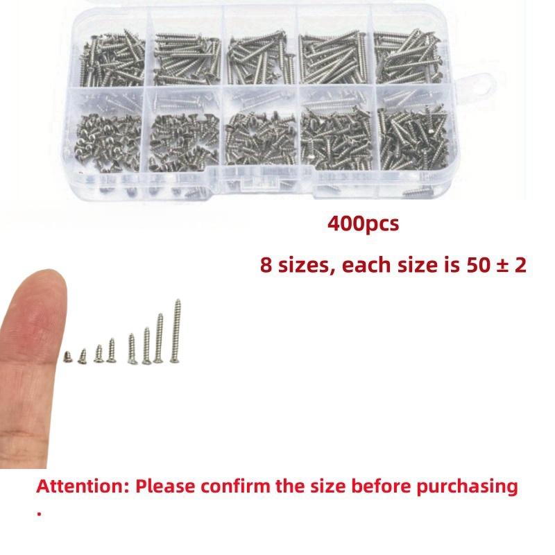 

Набор саморезов по дереву 400/800 шт., стальные саморезы с крестообразным шлицем и полукруглой головкой М2, смешанный набор саморезов