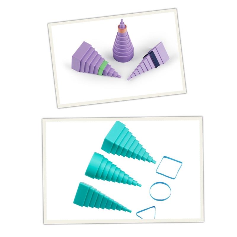 Jewelry Wire Forming Tool Set with 3 ABS Plastic Mandrels, Graduated Shaping Surfaces, and Open Hollow Bases for Crafts