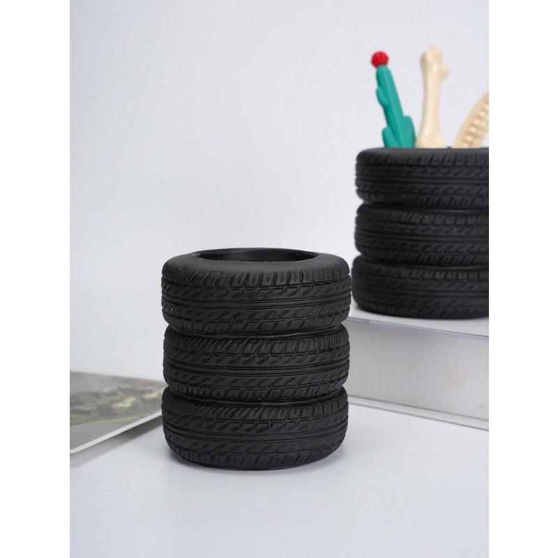 1 Stück Lustiger Reifenförmiger Schreibtisch-Stifthalter - Kunststoff, Bürodekoration Zubehör Und Schreibwaren Geschenke