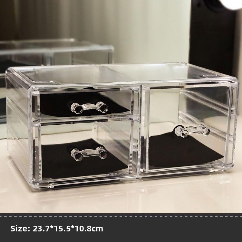 Clear Acrylic Jewelry and Skincare Organizer - Dustproof, Extra Large Storage with Drawers