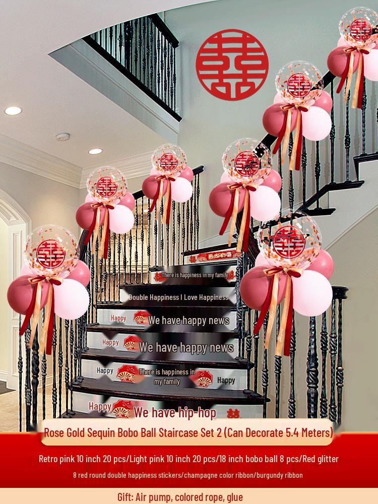 Stainless Steel Balcony & Stair Handrail Decor Set for Outdoor Weddings
