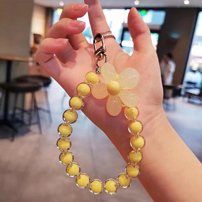 1 Stück Bunte Blume Perlen Handy Charm Strap Kette Lanyard Frauen Mädchen