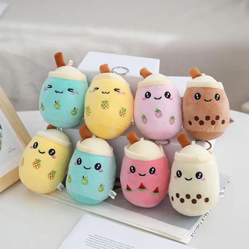 12cm Cute Milk Tea Cup Plush Toys Soft Stuffed Plushies Toys Kawaii Hanging Boba Key Chain Backpack Pendant Toys Gifts for Kids
