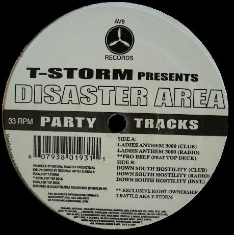 

12inch Record T-STORM - Disaster Area AV193 AV8 US Rap & Hip-Hop/R&B Used