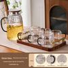 Luxury Glacier Glass Pitcher & Cup Set for Living Room - Elegant Cold Water Drinkware
