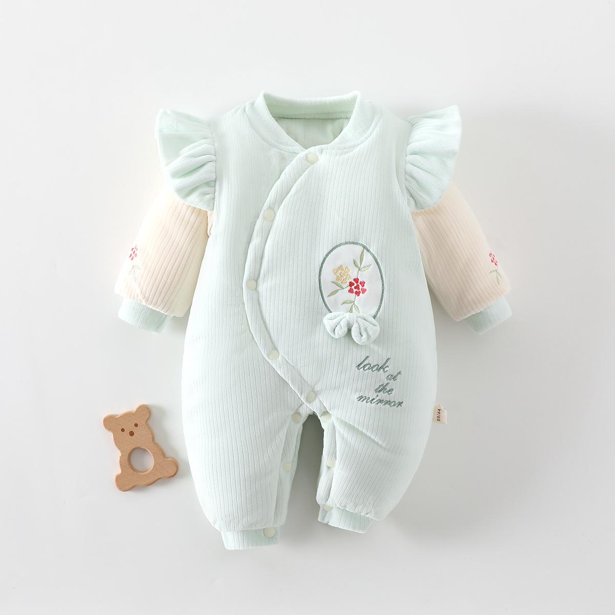 

Newborn Cartoon Quilted Romper - Thick 300g Cotton for Boys & Girls, Autumn/Winter Outerwear Size 59