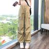 Fashion Women Joggers Pants Casual Chic Straight Cargo Pants Elastic High Waist Streetwear Slim Trousers Summer Thin