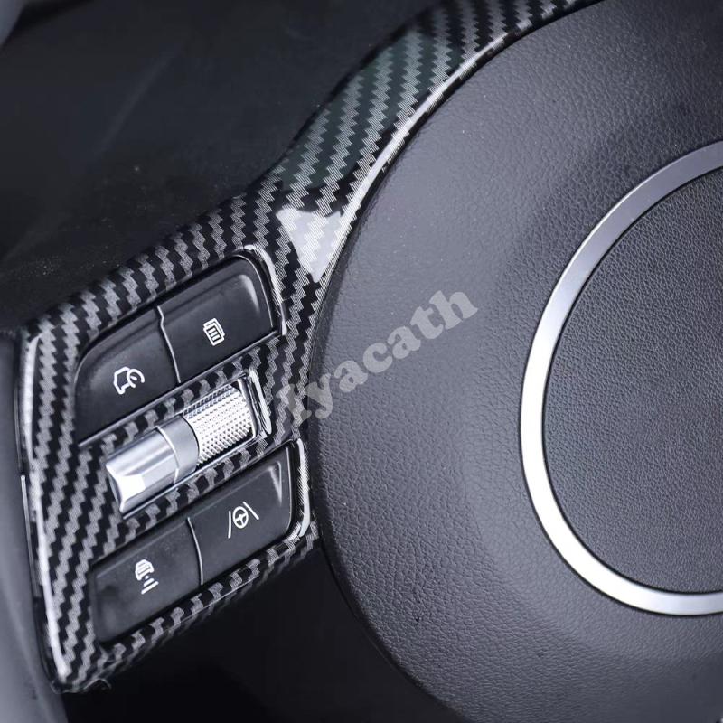 For Hyundai Tucson NX4 2025 Sonata 2024 Interior ABS Carbon fiber Steering Wheel Button Keys Trim Car Direction control cover