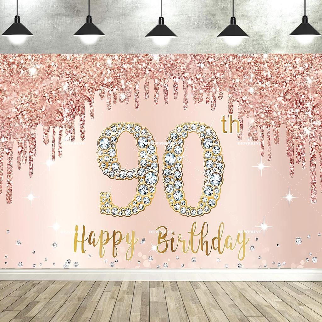 Rose Gold Glücklicher 18. Geburtstag Party Hintergrund Glitzer Diamant Geburtstag Hintergrund Mädchen Süß Geburtstagsparty Banner Fotografie