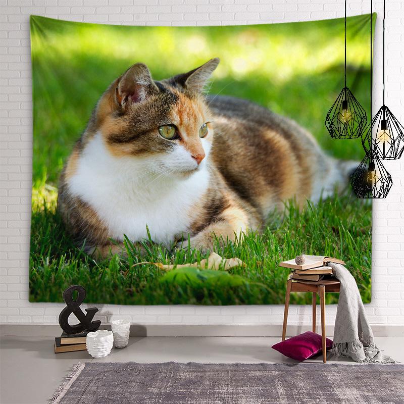 Kawaii Cat Tapestry Animal Wall Art Decoration Tapestry Cute Children's Room Living Room Bedroom Dormitory Room Home Decoration