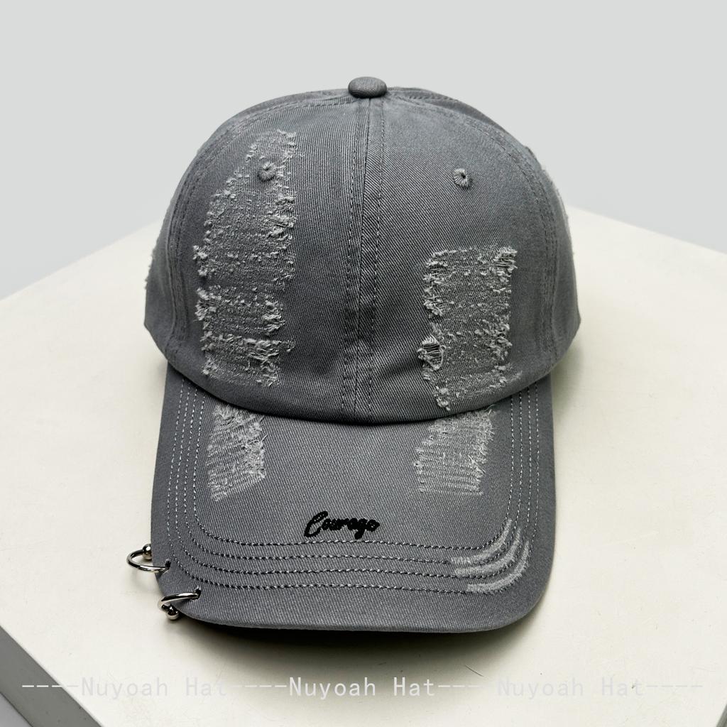 Neue Unisex Persönliche Eisenringe Buchstabenstickerei Baseballkappen Sonnenschutz Gebrochener Stil Vielseitig Nische Schirmmützen Mode Retro