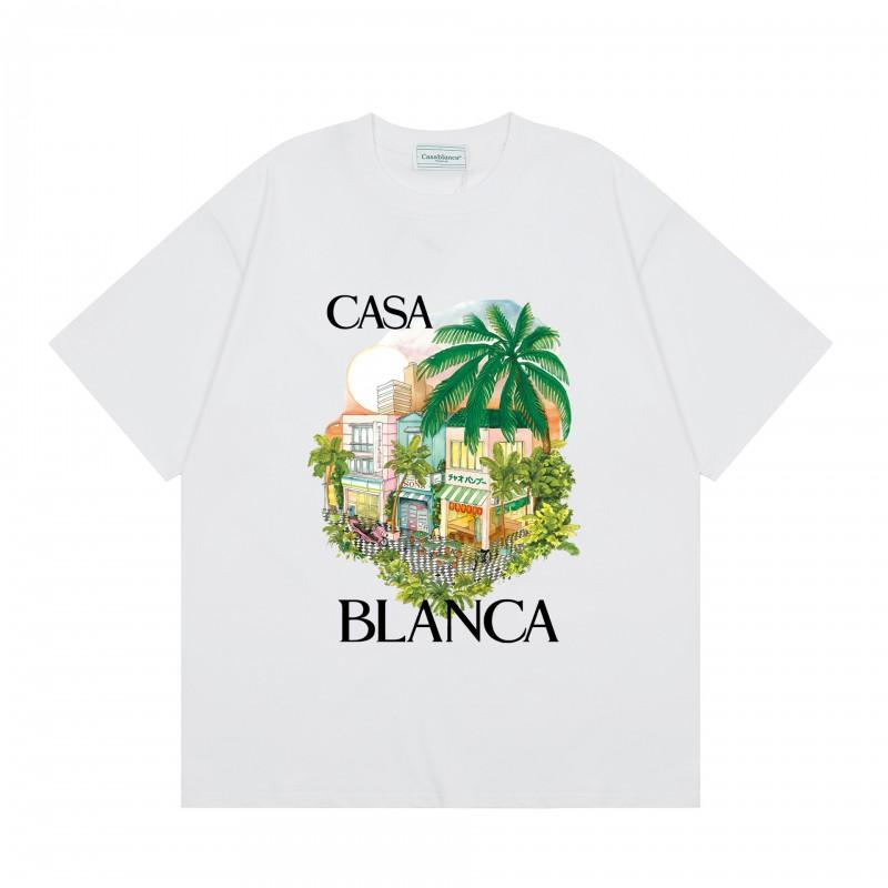 Casablanca Short Sleeve T-Shirt Men Women 2025 Casual Cotton Tee Breathable Antibacterial Loose Fit