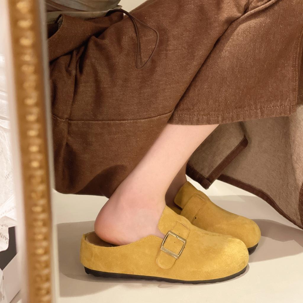 Thick-soled Inner Height-increasing Boken Shoes Women's Outer Wear Bag Head Half Slippers 2025 New Spring and Autumn One-pedal Lazy Slippers