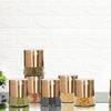 Rose Gold Finish - Bell Bottom Glass Jars for Sugar,Cereal, Spices, Pulses and Other Kitchen Storage 1250ml, Set of 6