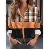 Fashion Multicolour Geometric Splicing Pattern 3D Print Women's Long Sleeves Shirt Autumn Women's Holiday Shirt Women's Clothing