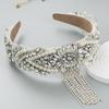 Women's Vintage Headband Palace Pearl Tassel Bangs Hairhoop