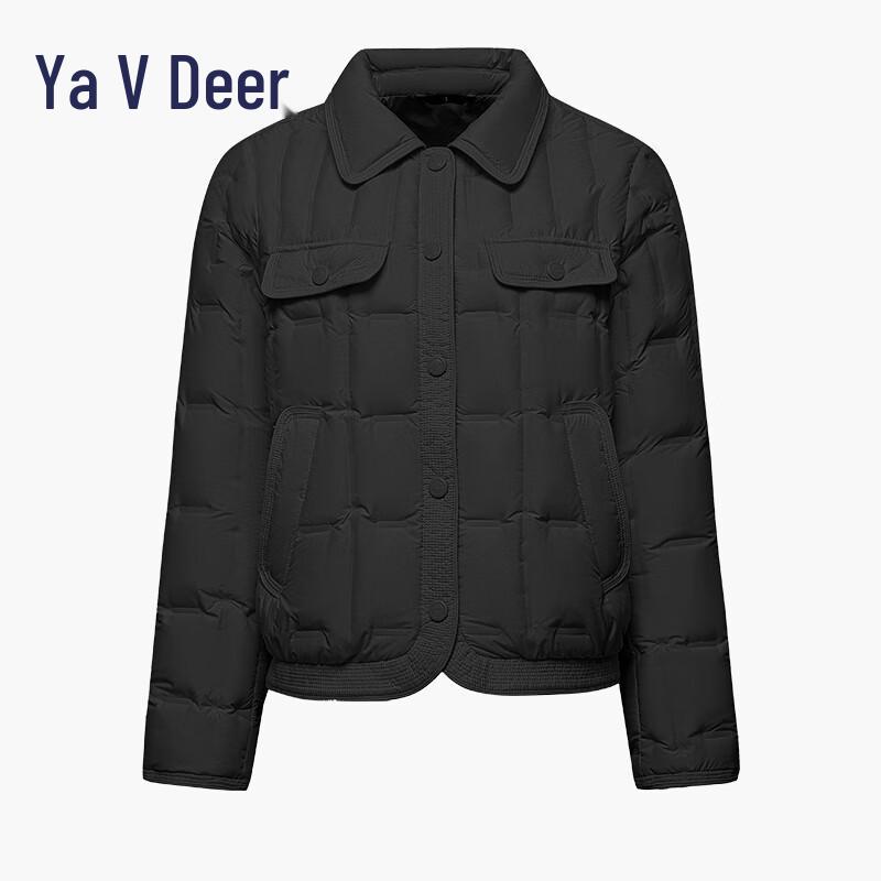 Yaloo EW Women s Lapel Button-Front Short Down Jacket L