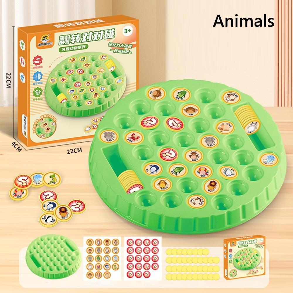 Round Memory Flip Chess Fruit Flip Memory Game With 38 Patterned Cards Flip Chess Memory Game With Chessboard