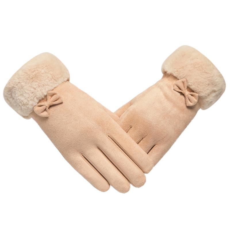 

Теплые перчатки женские зимние бархатные утолщенные для улицы для велоспорта с пальцами One size