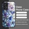 Luxury Flower Marble Texture Tempered Glass Phone Case for Huawei Honor 200 100 90 Mate 50 40 Pro Nova 12 11 SE P30 P40 5G Cover
