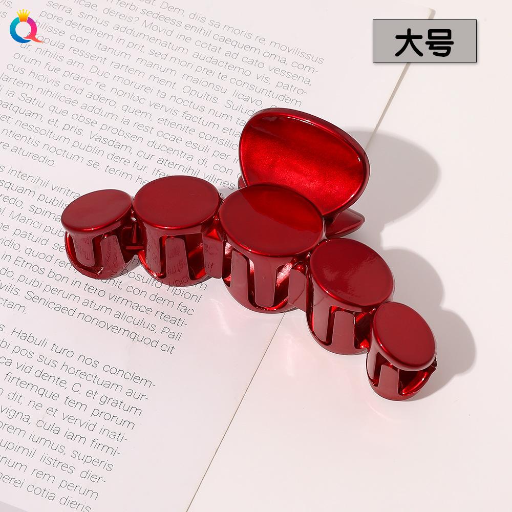 Korean Acrylic Red Geometric Hair Claw for Women Fashion Small Large Square Hair Crabs Clip Clamps Girls Hair Accessories