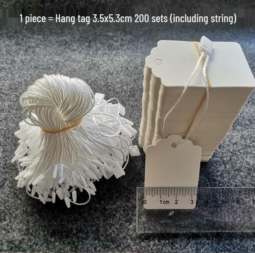 In Stock 300g White Card Paper Hang Tag for Jewelry with Hanging Rope