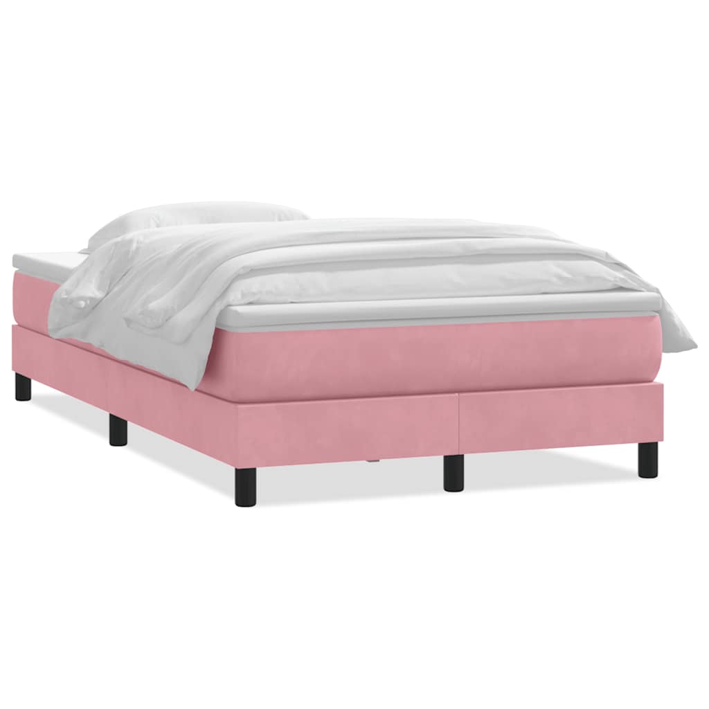 Box Spring Bed with Mattress Pink 120 x 220 cm Velvet