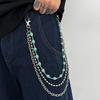 Zinc Zinc Zinc Alloy Pearl Waist Chain Tassel Pants Chain Cool Tassel Jeans Chain  Male