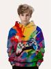Abbigliamento per bambini Ragazzi Felpe con cappuccio Manica lunga Stampa 3D Gamepad Bambini Primavera Autunno Vestiti Casual All'aperto Elegante Ragazzo Ragazza Vestiti Top