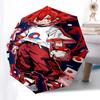 1pc Red-Haired Anime Character with Blue Circle Logo: Automatic Opening Folding Umbrella, 8 Bone Iron Frame, Portable Design for Outdoor Use, Ideal Gi