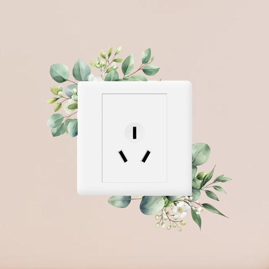 Light Switch Decal Green Leaf Vinyl Stickers Plant Leaf Design Waterproof