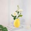 Lemon Shape Vase Yellow Unique Ceramic Decorative Fruit Shaped Flower Arrangement Vase for Home Desktop Decor