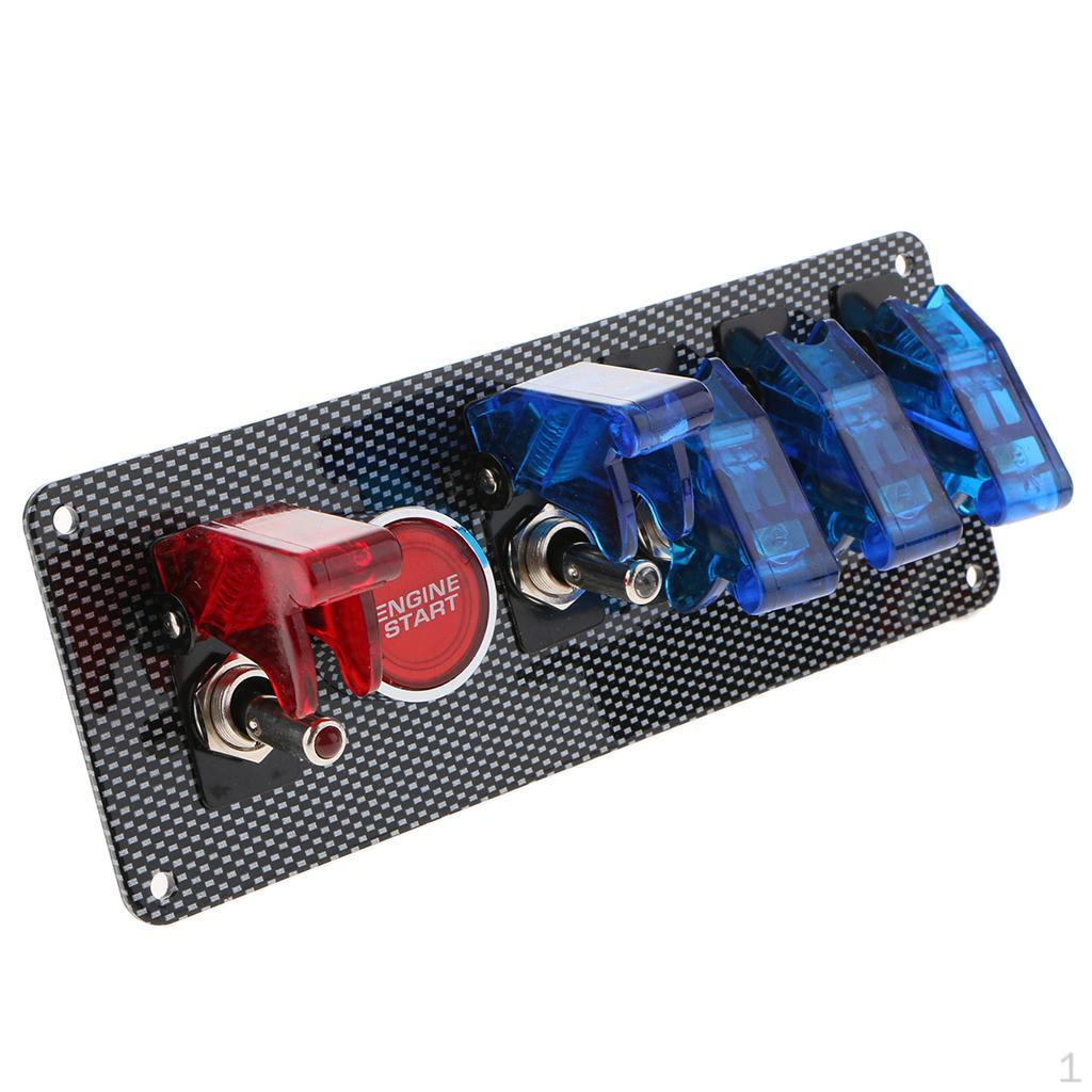 

Start Button 5 Rocker Switch CARBON PANEL Ignition