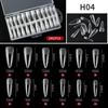 240pcs Press on Nails Coffin Nail Tips Clear Full Cover Fake Acrylic UV Gel Nails Extension System Oval Almond Sculpted False Nail Tips