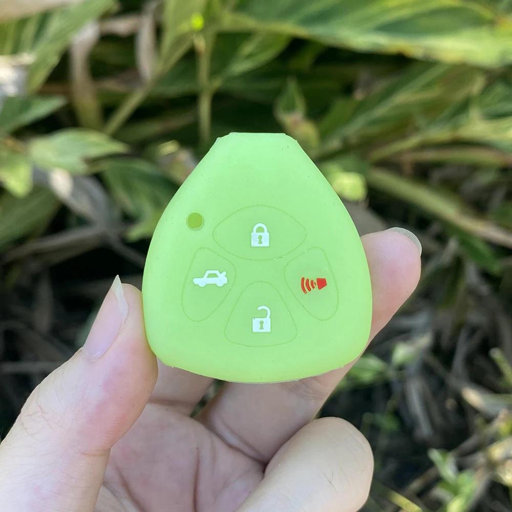 Silicone Car Key Case Cover Protect Shell Skin for Toyota Corolla Camry Reiz RAV4 Crown Avalon Venza Matrix Auris 4 Button Key