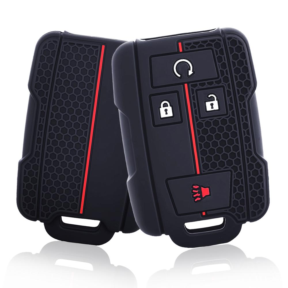 Silicone car key case for Chevrolet Colorado Silverado 1500 2500HD 3500HD GMC Yukon Sierra Canyon remote key protector