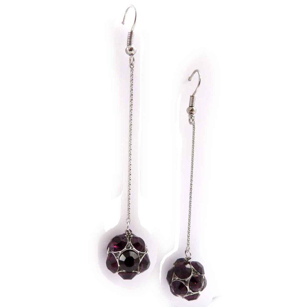 Les Trésors De Lily [J8657] - Designer Earrings 'Sissi' Purple